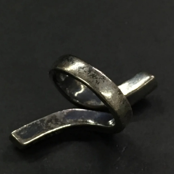 GUCCI G Logo Silver 925 Bent Ring ISO sz:47  /6Q0159 - Picture 5 of 8